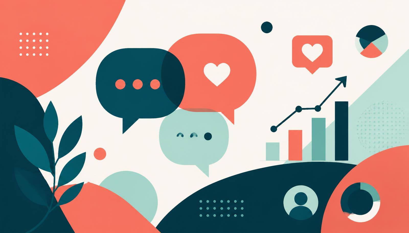 Abstract illustration of social engagement and audience growth